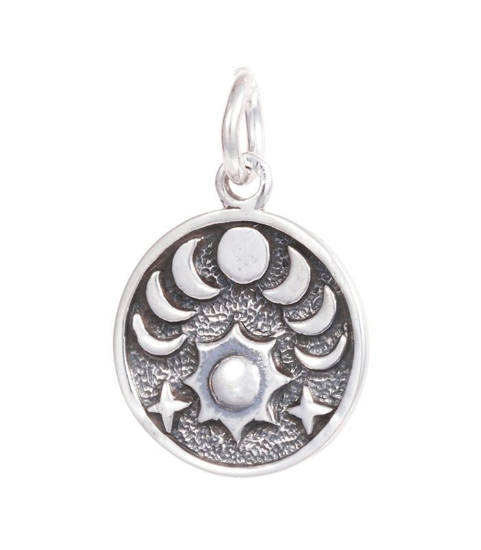 Colgante Fases Lunares, Sol y Estrellas - Plata de Ley 925 - Sensaido