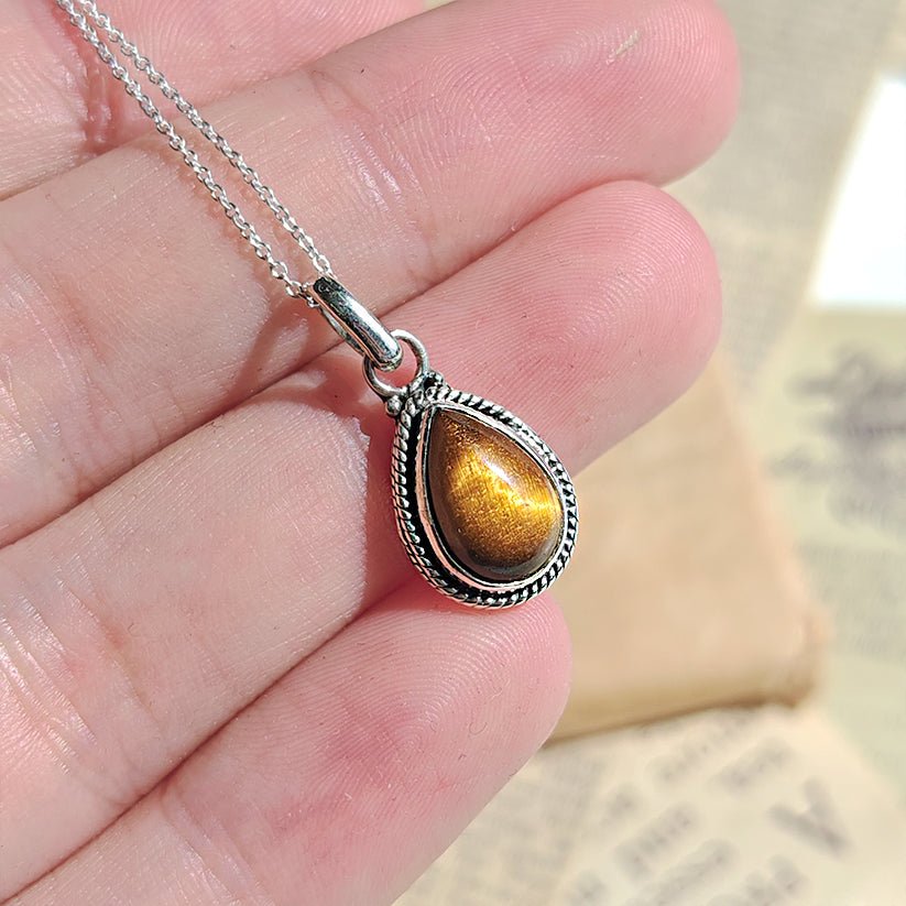Colgante 'Hina' Ojo de Tigre y Plata de Ley 925 - Sensaido