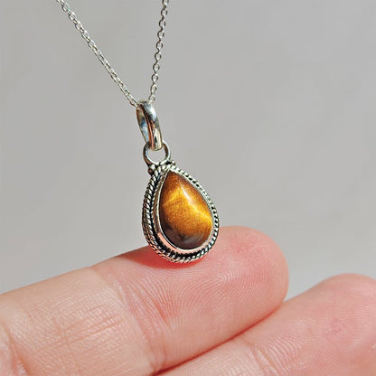 Colgante 'Hina' Ojo de Tigre y Plata de Ley 925 - Sensaido