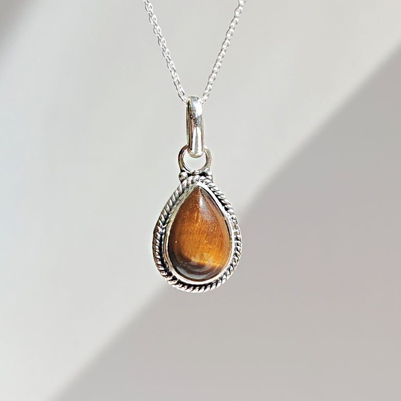 Colgante 'Hina' Ojo de Tigre y Plata de Ley 925 - Sensaido