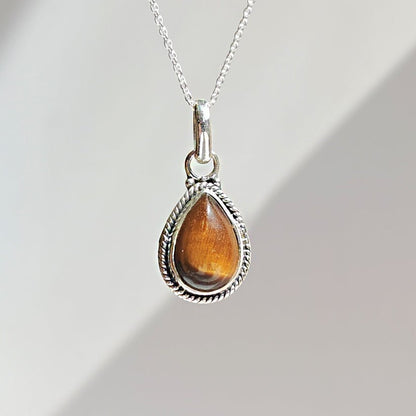 Colgante 'Hina' Ojo de Tigre y Plata de Ley 925 - Sensaido