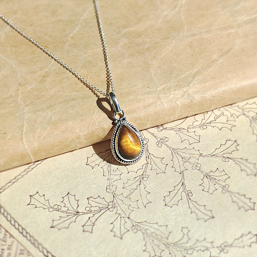 Colgante 'Hina' Ojo de Tigre y Plata de Ley 925 - Sensaido