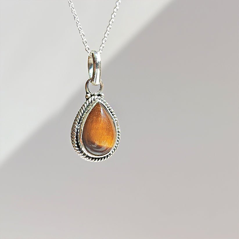 Colgante 'Hina' Ojo de Tigre y Plata de Ley 925 - Sensaido
