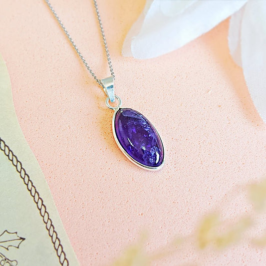 Colgante Lágrima Fina de Amatista y Plata de Ley 925