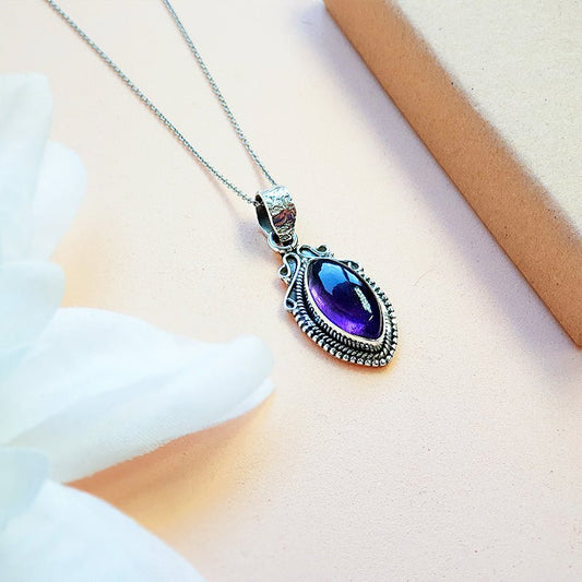 Colgante Lágrima de Amatista y Plata de Ley 925