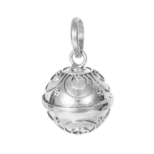 Colgante llamador de ángel de plata de ley 925 con diseño detallado, ideal para accesorios espirituales y elegantes.