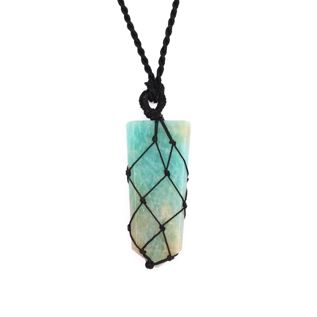 Colgante  Macramé Punta de Amazonita