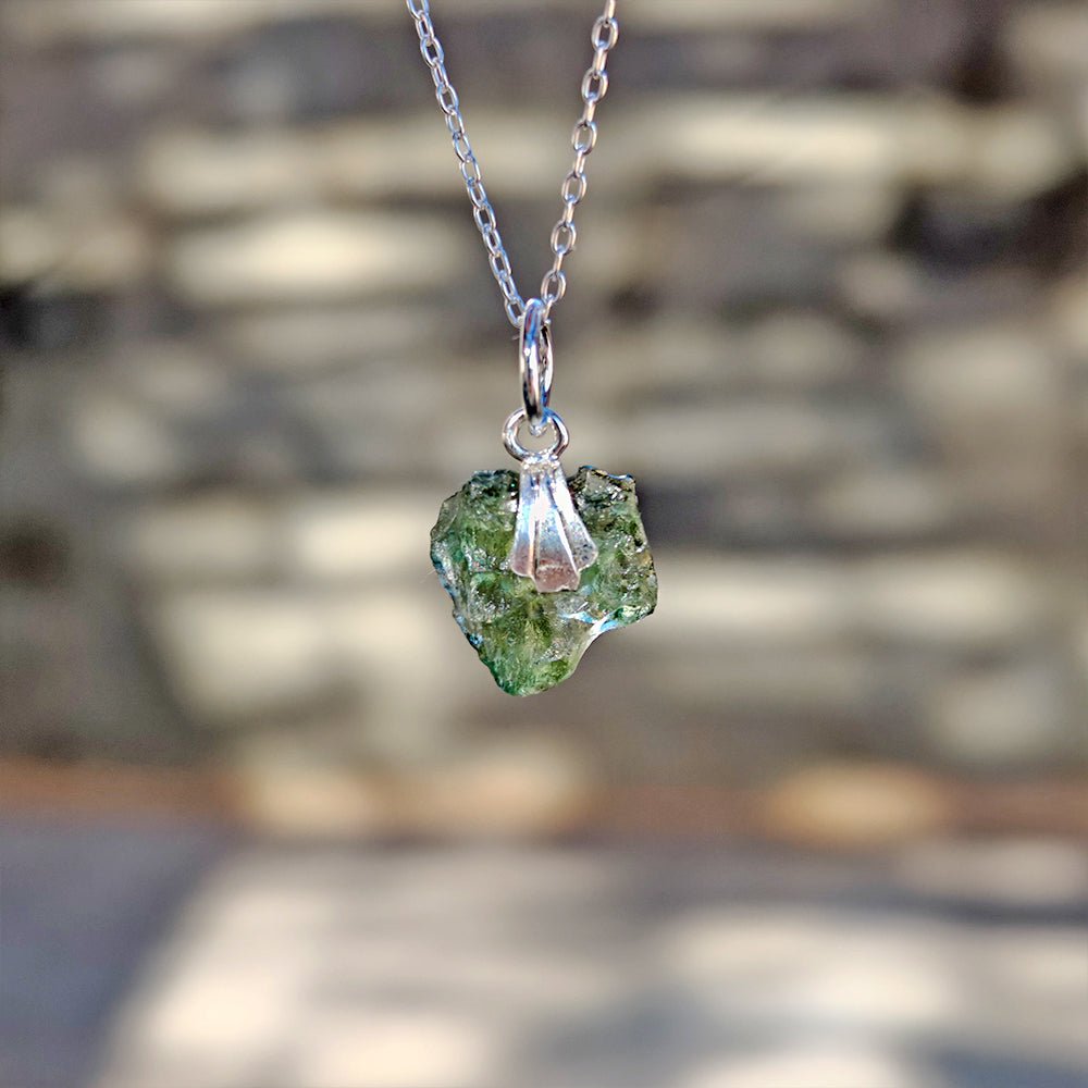 Colgante Moldavita - Engarce de Plata de Ley 925