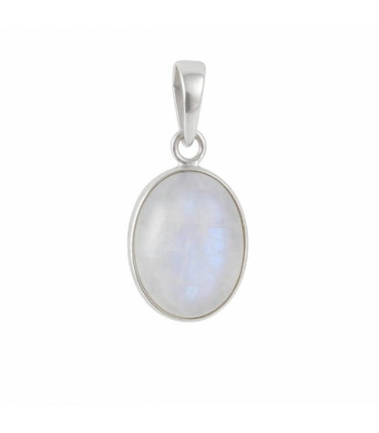 Colgante Nanshe de piedra de luna y plata de ley 925, joya elegante y artesanal en plata para mujer.