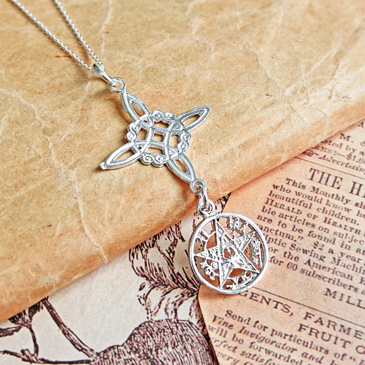 Colgante Nudo de Bruja & Tetragramaton S925 'Brillante'