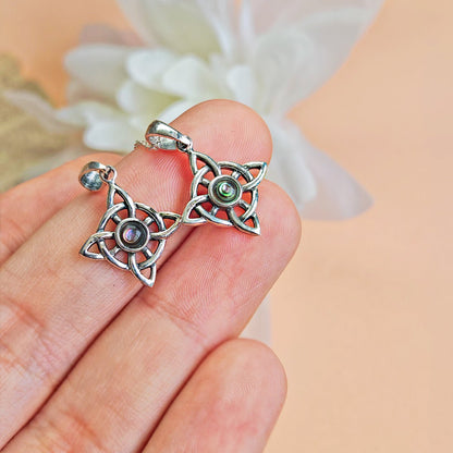 Colgante Nudo de Bruja y Abulón en Plata de Ley 925