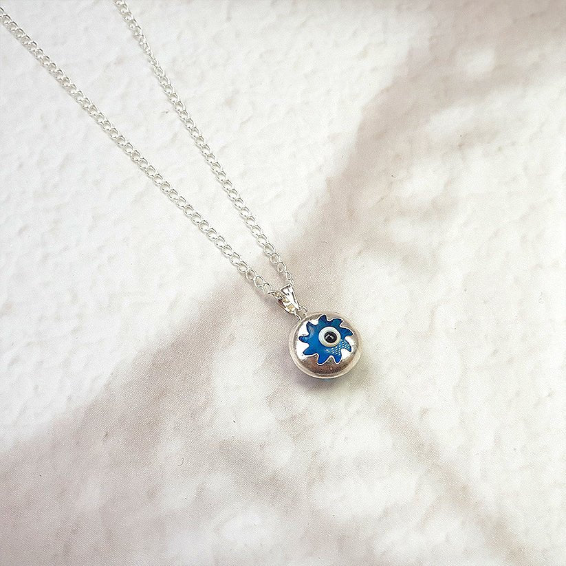 Colgante Ojo Turco Azul en Plata de Ley 925