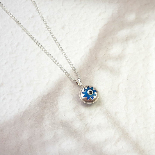 Colgante Ojo Turco Azul en Plata de Ley 925