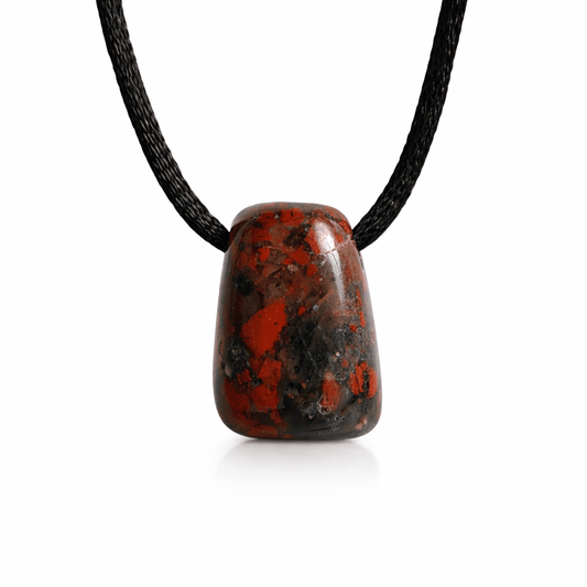 Colgante Rodado de Jaspe Sardo agujereado