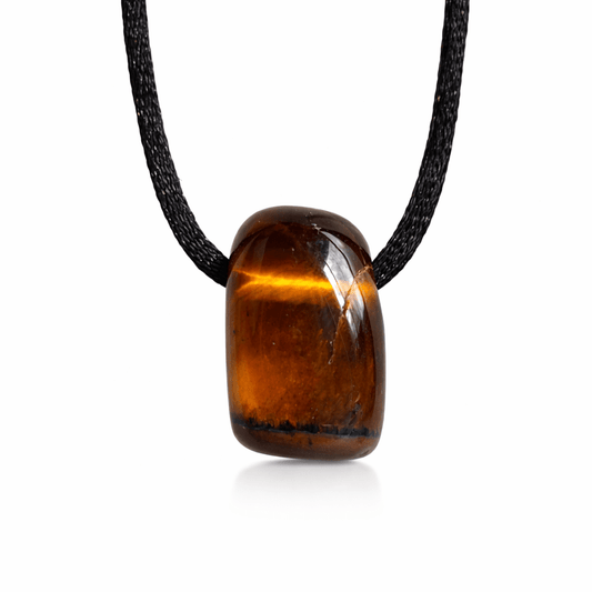 Colgante Rodado de Ojo de Tigre agujereado