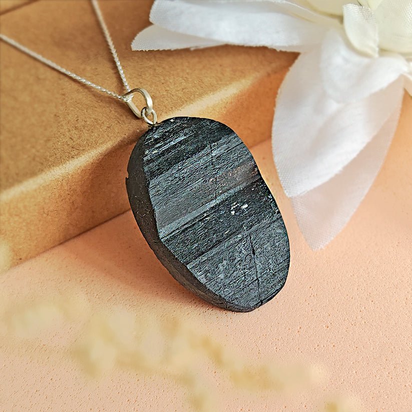 Colgante Turmalina Chorlo y Baño de Plata