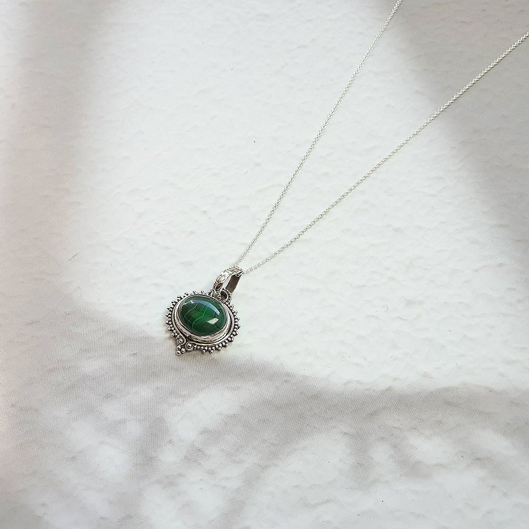 Colgante Amisha Malaquita y Plata de Ley 925 - Sensaido