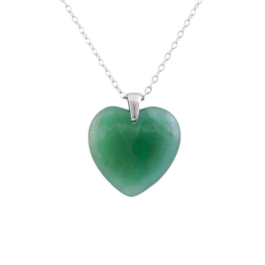 Collar Corazón de Aventurina Verde - Acero Inox.