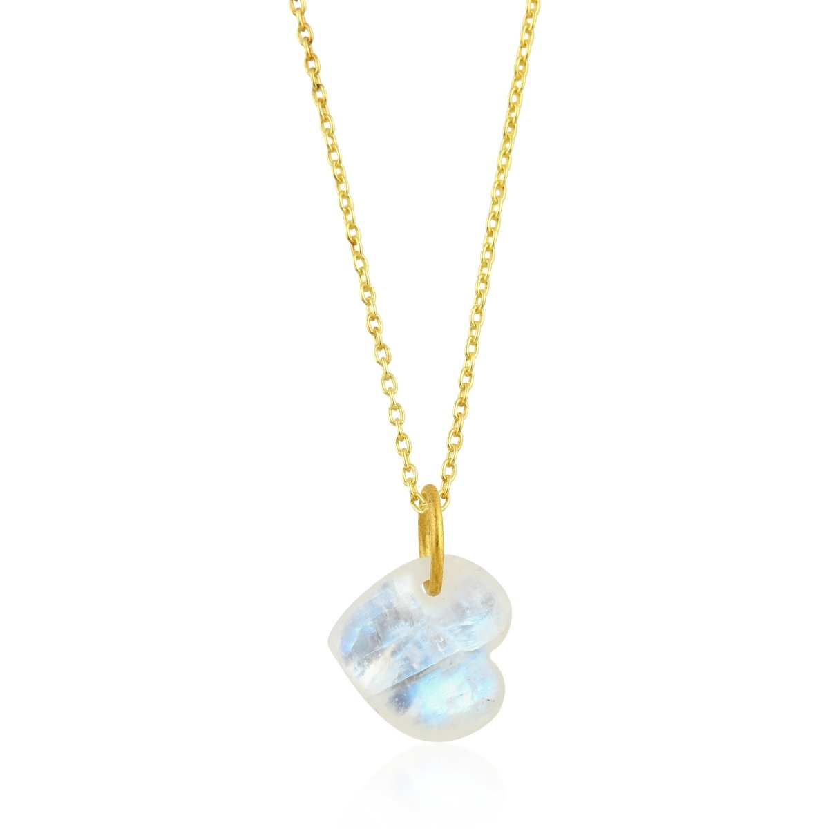 Collar Corazón de Piedra de Luna - Plata S925 & Baño de oro 18K