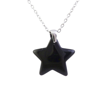 Collar Estrella de Ónix - Acero Inox.