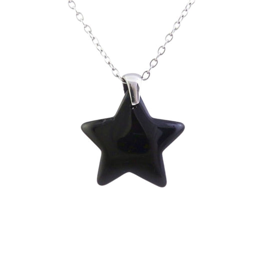 Collar Estrella de Ónix - Acero Inox.