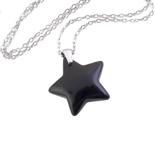 Collar Estrella de Ónix - Acero Inox.