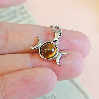 Collar Hécate Ojo de Tigre - Acero Inoxidable