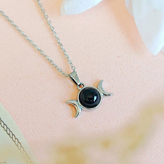 Collar Hécate Ónix - Acero Inoxidable