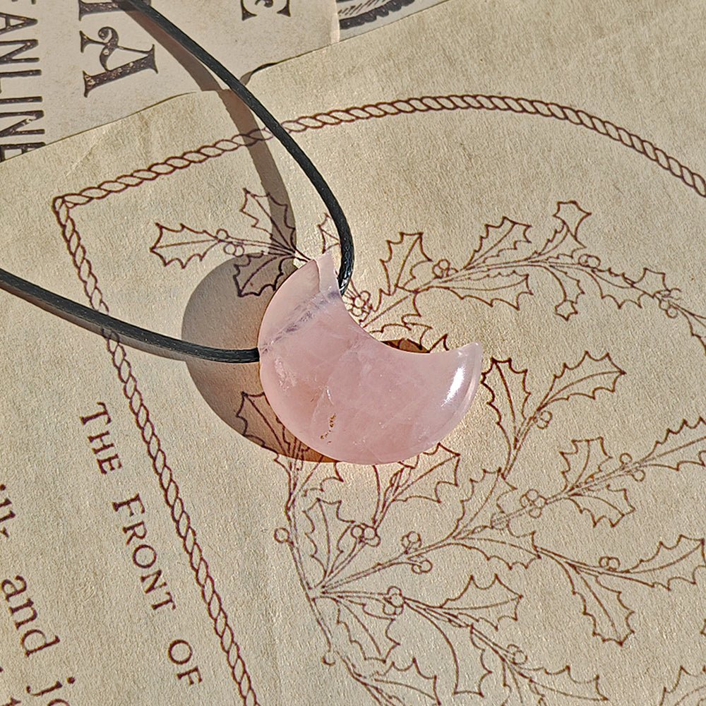 Collar Luna de Cuarzo Rosa - Edición Imperfecta