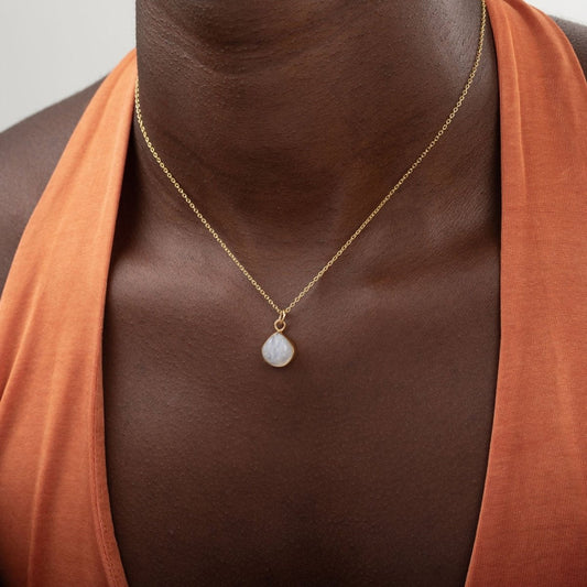 Collar 'Morrigan' Piedra de Luna - Bronce & Baño de oro 18K