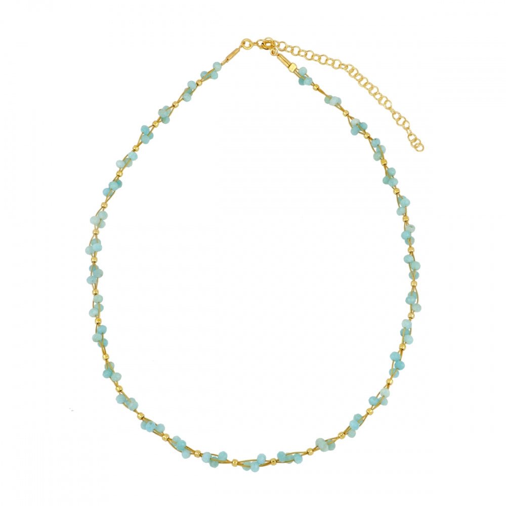 Collar 'Nicole' de Amazonita - Gold