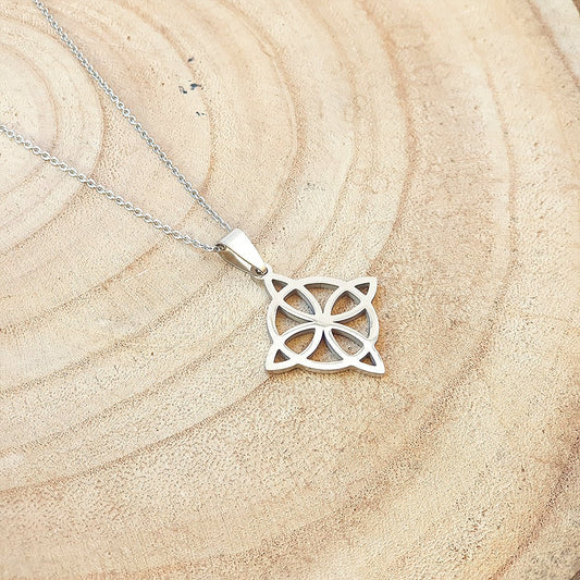 Collar Nudo de Bruja en Acero Inoxidable