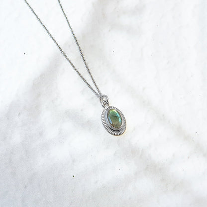 Collar Ovale Labradorita - Plata de Ley 925