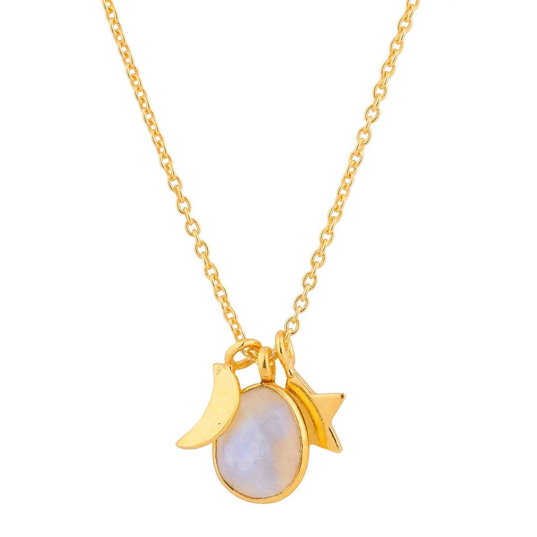 Collar Somnia Piedra de Luna - Baño de Oro 18K