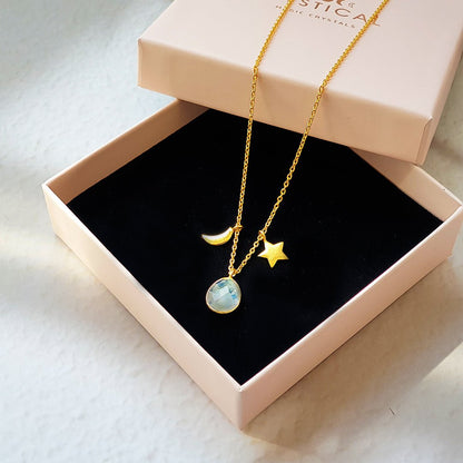 Collar Somnia Piedra de Luna - Baño de Oro 18K