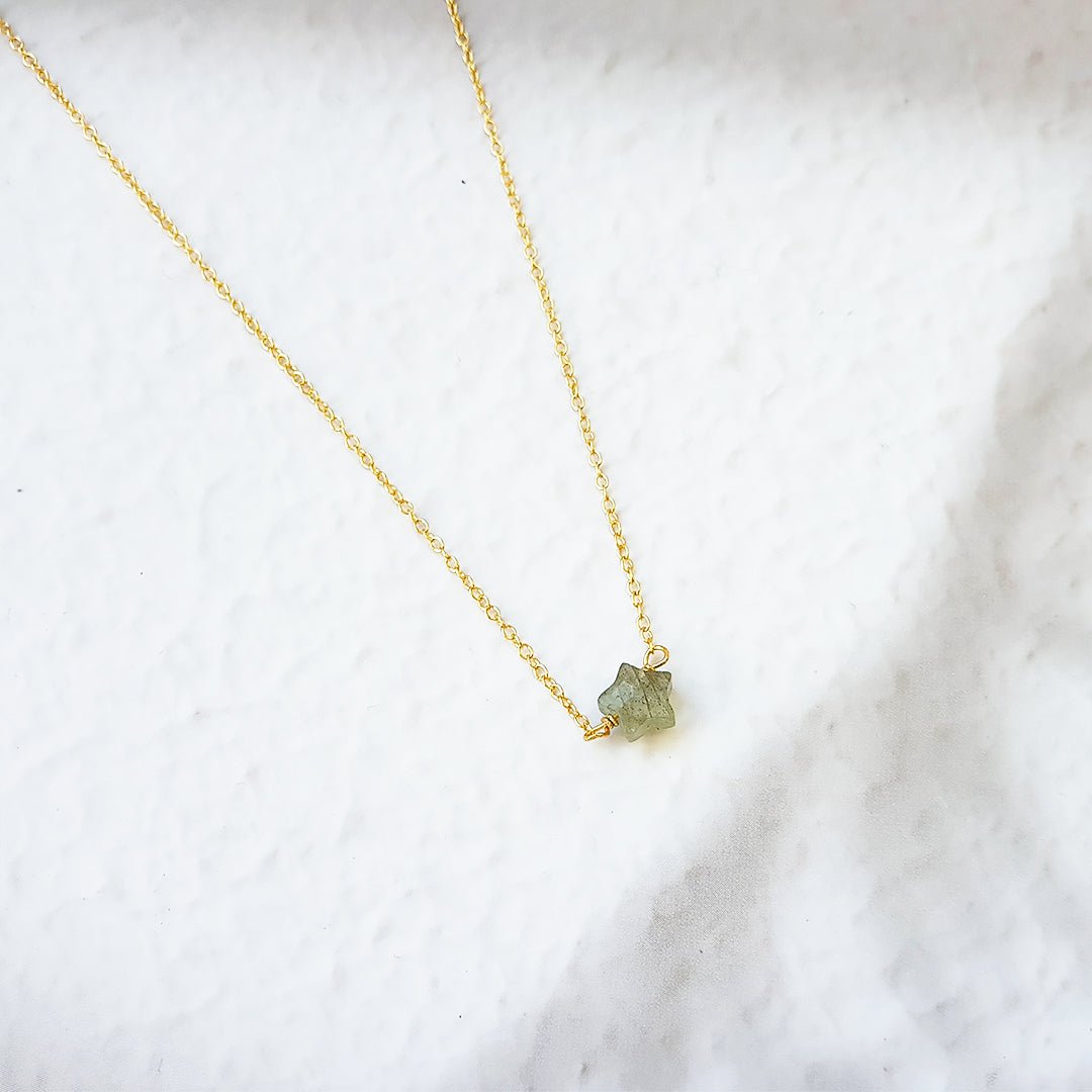 Collar Stella Labradorita - Baño de Oro 18K