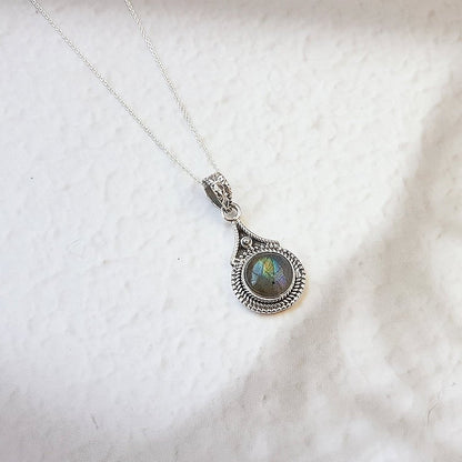 Collar Yamuna Labradorita y Plata de Ley 925