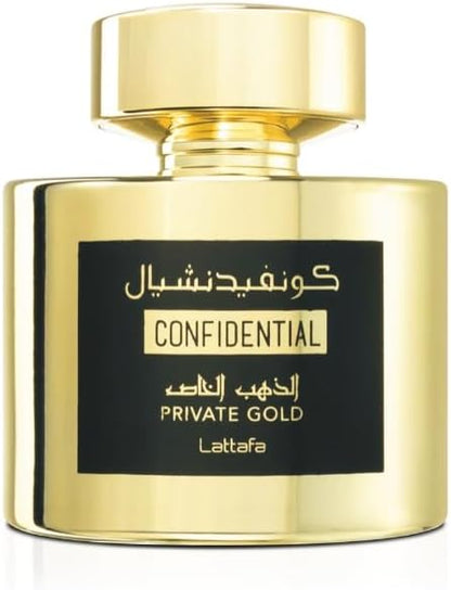 Lattafa Confidential Private Gold Eau de Parfum Unisex 100ml Vaporizador
