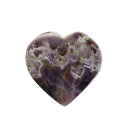 Figura geométrica de corazón de amatista de la marca Mystical Tienda, con cristales morados y detalles brillantes.