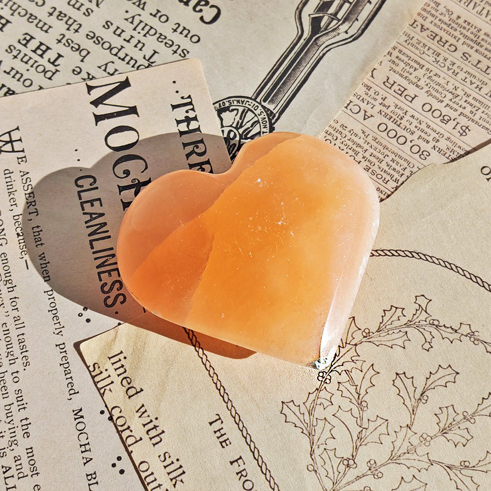 Corazón de Selenita Melocotón - Edición Imperfecta - Sensaido