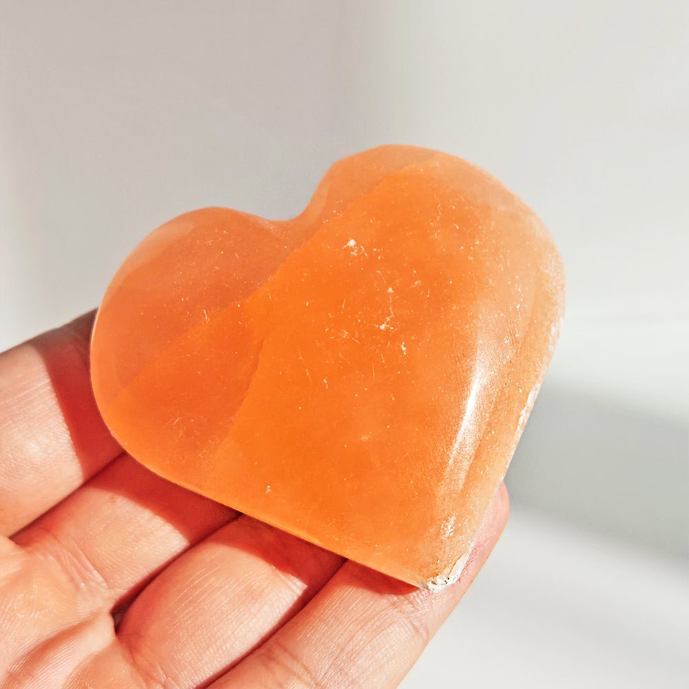 Corazón de Selenita Melocotón - Edición Imperfecta - Sensaido