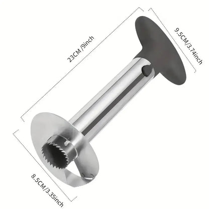 Cortador de piña en acero inoxidable de innovagizmo, herramienta de cocina para cortar piñas de manera fácil y eficiente.