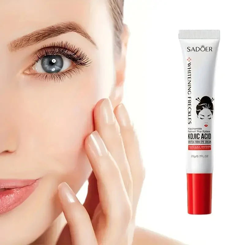 Crema de ojos innovagizmo para iluminar, hidratar y rejuvenecer el contorno de ojos, en envase con aplicador blanco.