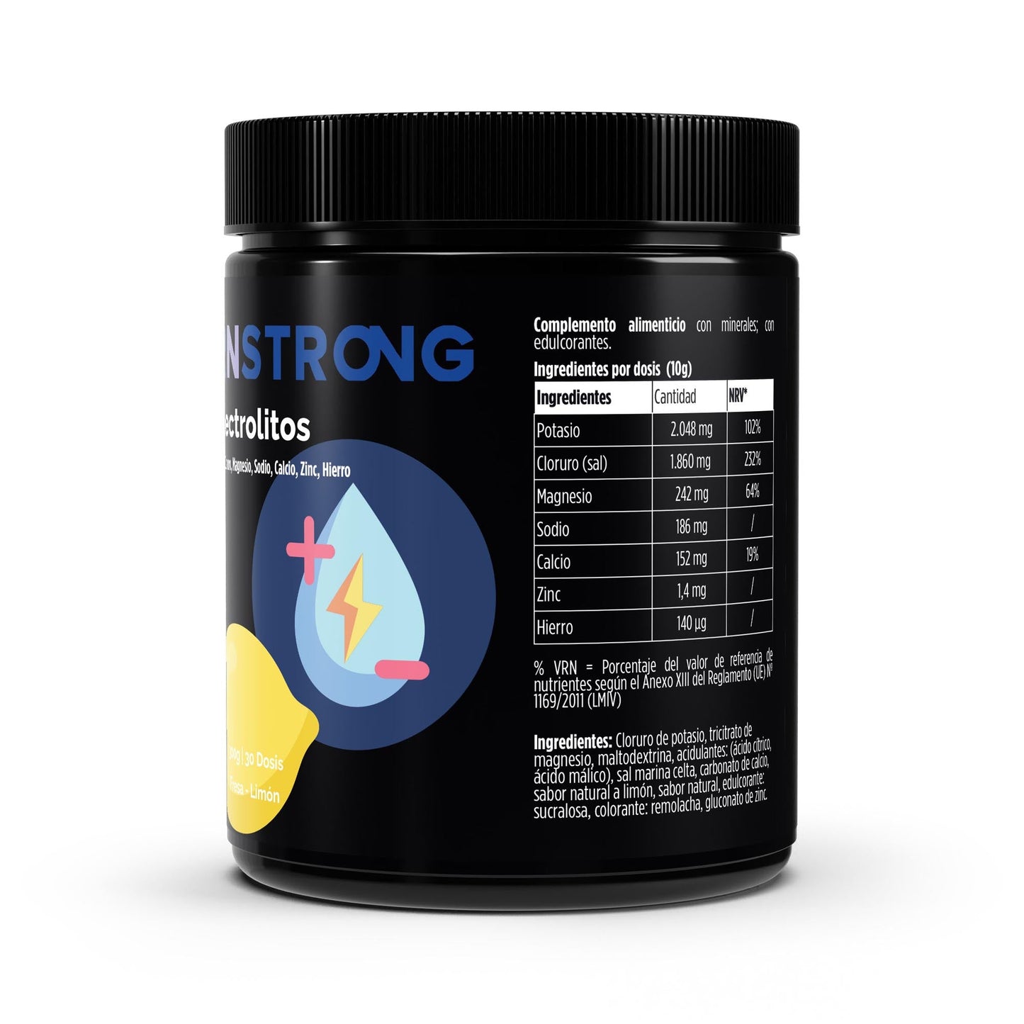 Electrolitos Fresa Limón - Polvo 300 g - Sensaido