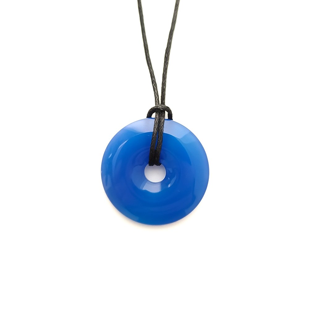 Colgante Donut de Ágata Azul Teñida - Sensaido