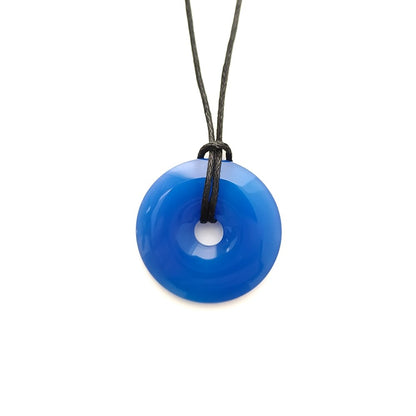 Colgante Donut de Ágata Azul Teñida - Sensaido