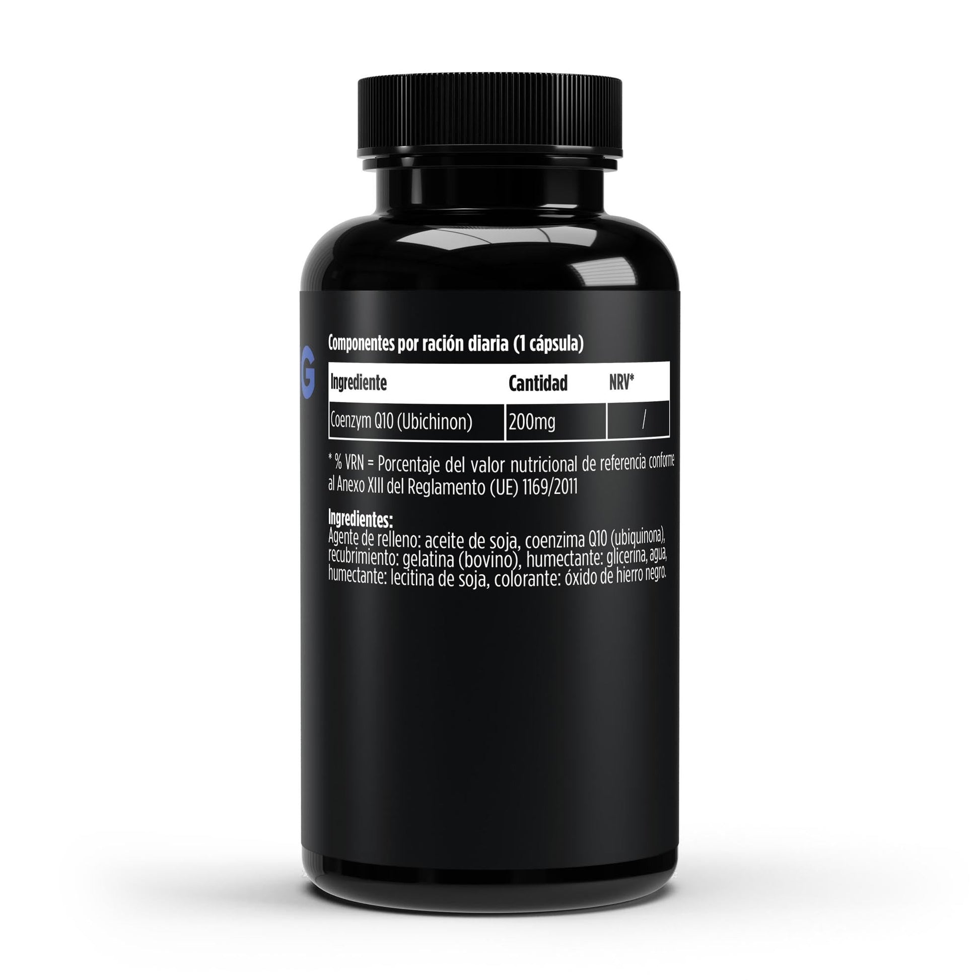 Suplemento de Coenzima Q10 de BORNSTRONG FITNESS para energía celular y salud del corazón, en envase con cápsulas.