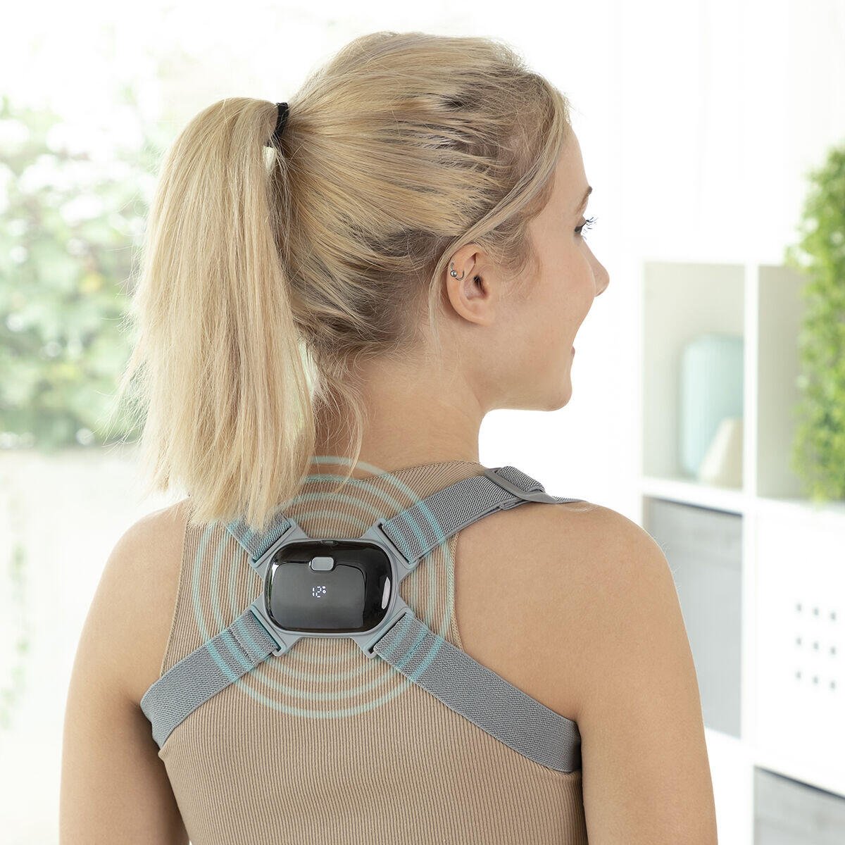 Entrenador de postura inteligente recargable Viback InnovaGoods con vibración, diseñado para mejorar la postura y la comodidad.