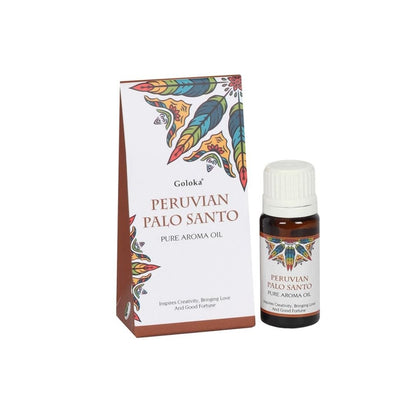 Esencia de Palo Santo Goloka en frasco, aroma natural y relajante, para aromaterapia y ambientes tranquilos.