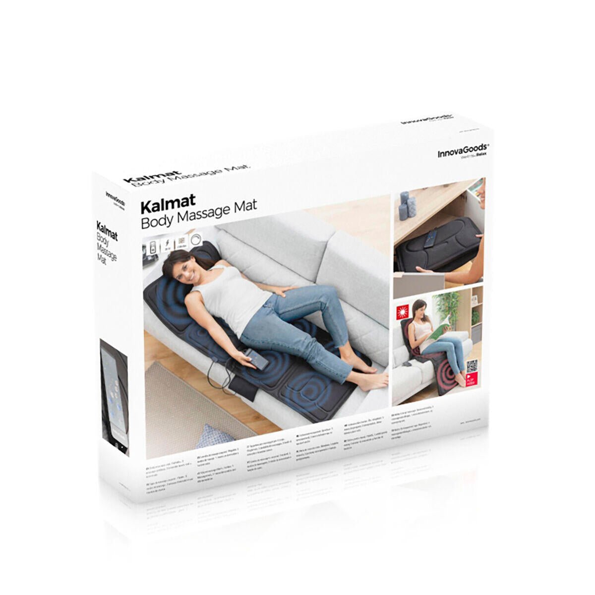 Esterilla de masaje corporal Kalmat InnovaGoods con puntos de acupresión para aliviar tensiones y relajar músculos.